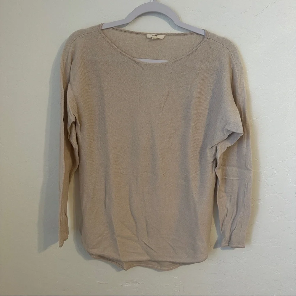 nap Long Sleeved Boatneck Sweater Cream Size Small - Picture 1 of 4